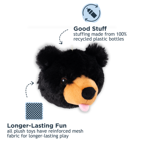 Black Bear 2-in-1 Fetch Ball Dog Toy