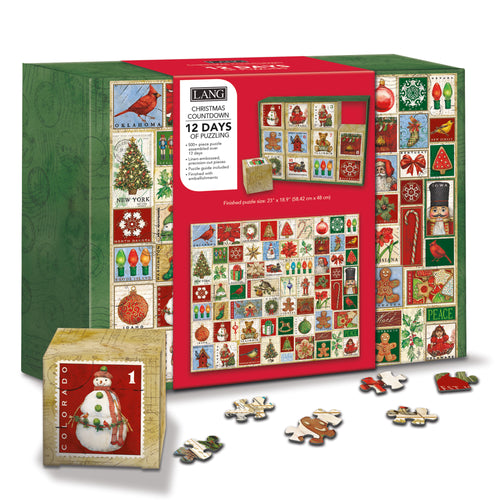 Vintage Stamps Countdown Calendar - 500 piece puzzle