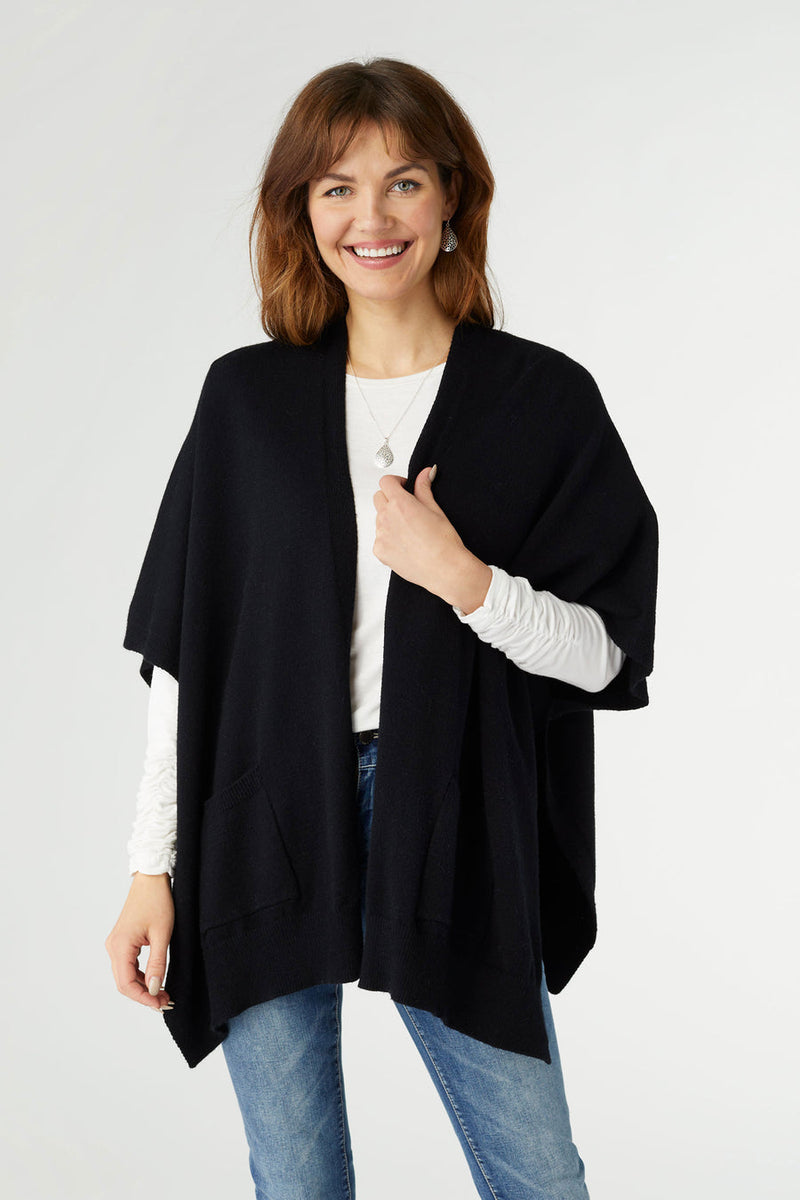 Alani Lightweight Cardigan with Pockets Black