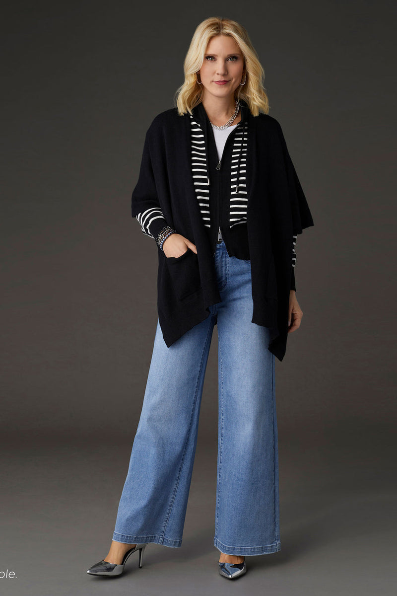 Alani Lightweight Cardigan with Pockets Black