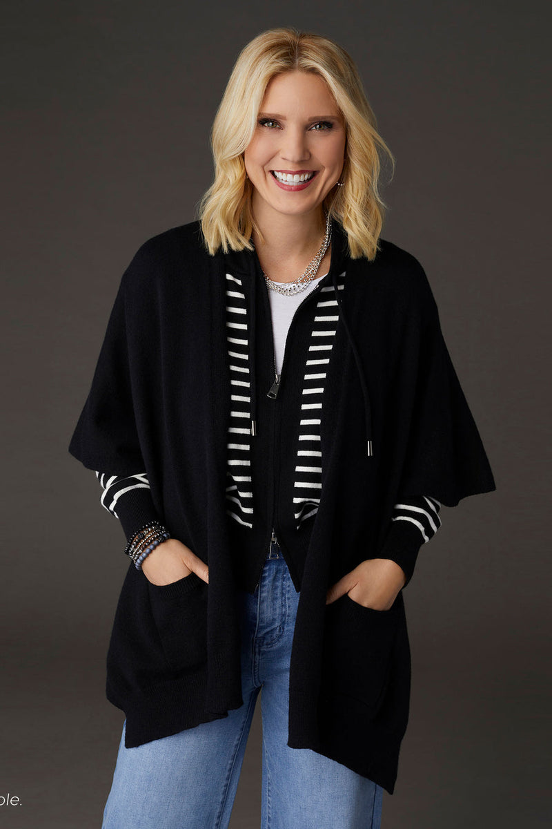 Alani Lightweight Cardigan with Pockets Black