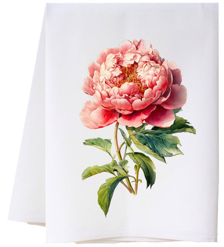 Pink Peony Flour Sack Towel