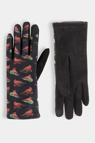 Cardinal Print Touchscreen Gloves