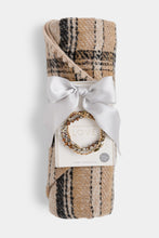 Plaid Triangle Wrap + Bracelet - Tan
