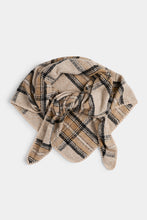Plaid Triangle Wrap + Bracelet - Tan