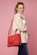 Belle Quilted Tote - Red
