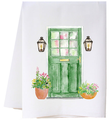 Green Door Flour Sack Towel