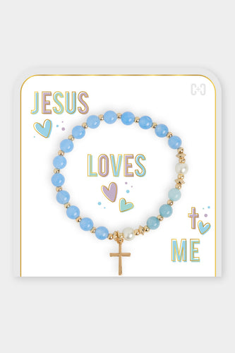 Jesus Loves Me Bracelet - Blues