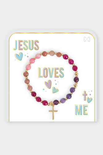 Jesus Loves Me Bracelet - Plum