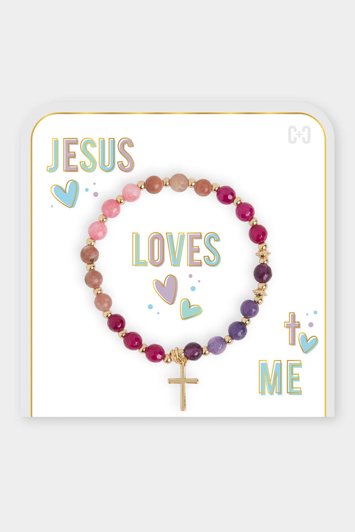 Jesus Loves Me Bracelet - Plum