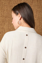 Keira Long Sleeve Dress with Back Button Detail - Natural