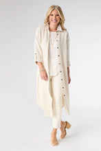 Keira Long Sleeve Dress with Back Button Detail - Natural