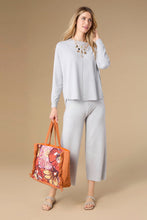 Lightweight Heavenly-Luxe Long Sleeve Sweater with Front Seam - Light Heather Grey