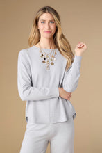 Lightweight Heavenly-Luxe Long Sleeve Sweater with Front Seam - Light Heather Grey