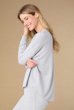 Lightweight Heavenly-Luxe Long Sleeve Sweater with Front Seam - Light Heather Grey