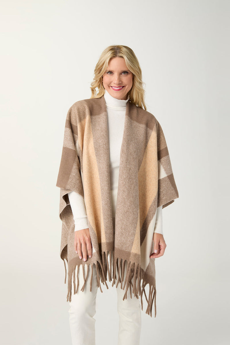 Micha Striped Wrap - Taupe/Cream