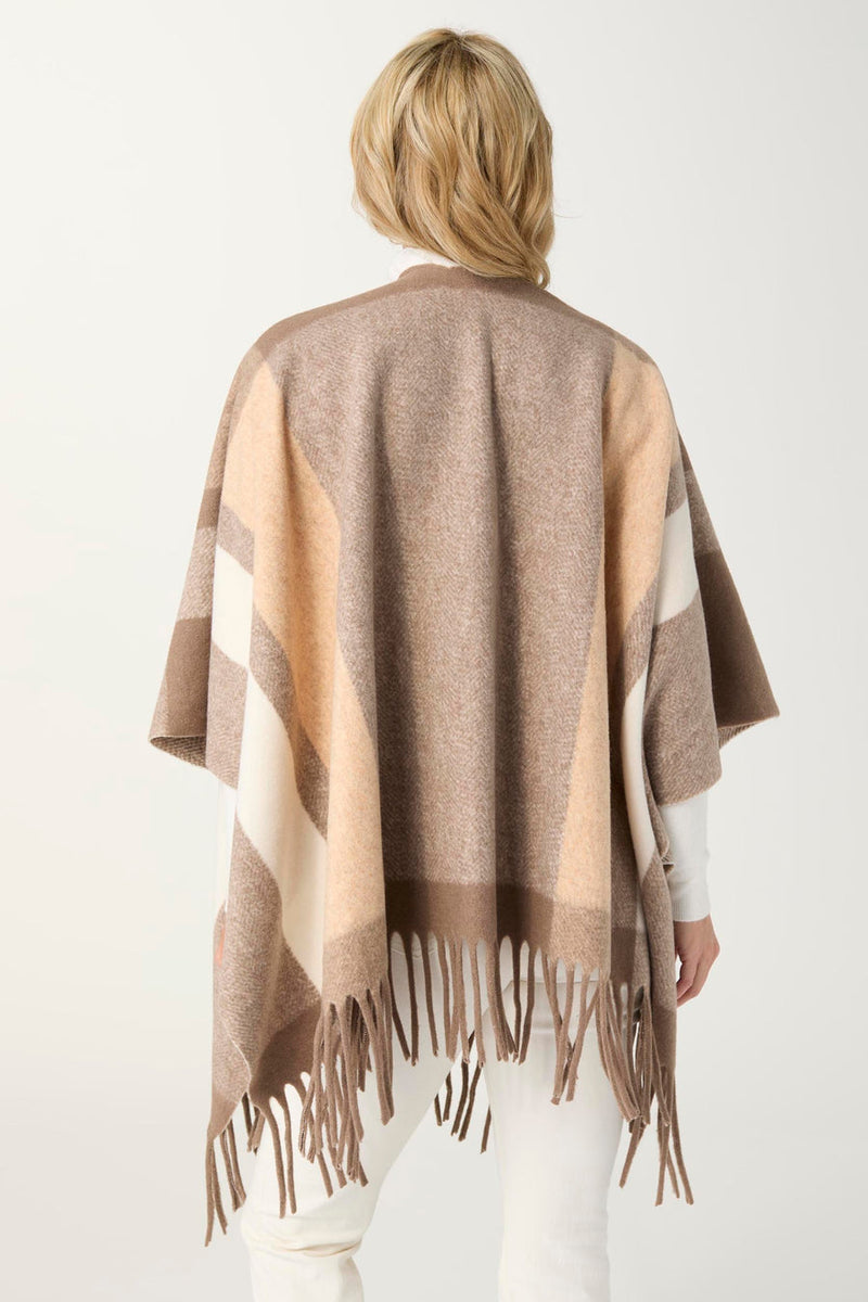Micha Striped Wrap - Taupe/Cream
