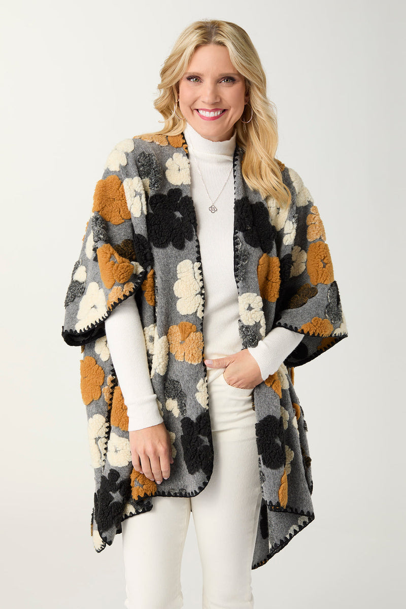 Flores Wrap - Grey/Ginger/Cream