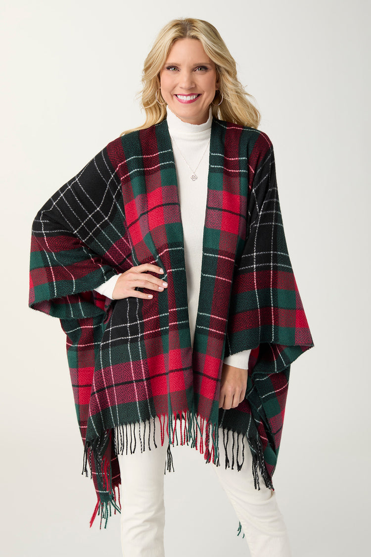 Hollis Plaid Wrap - Red/Green/Black