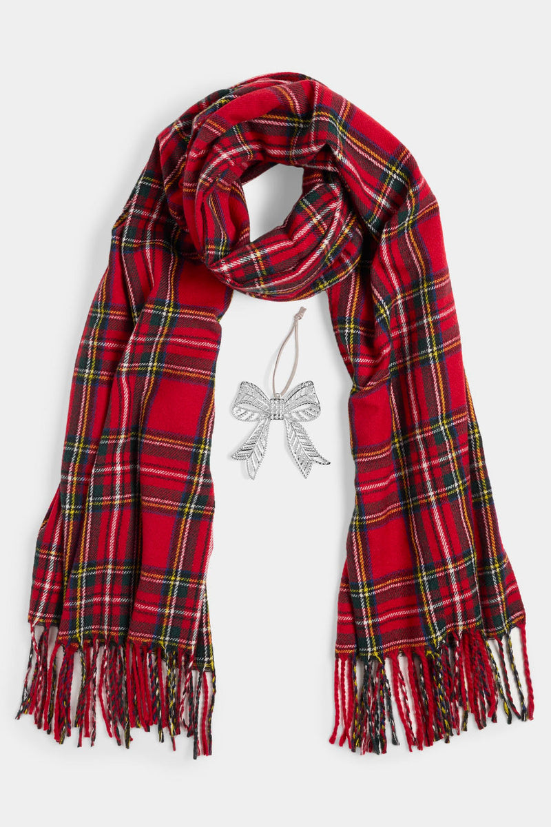 Scarf + Ornament Set - Red Plaid