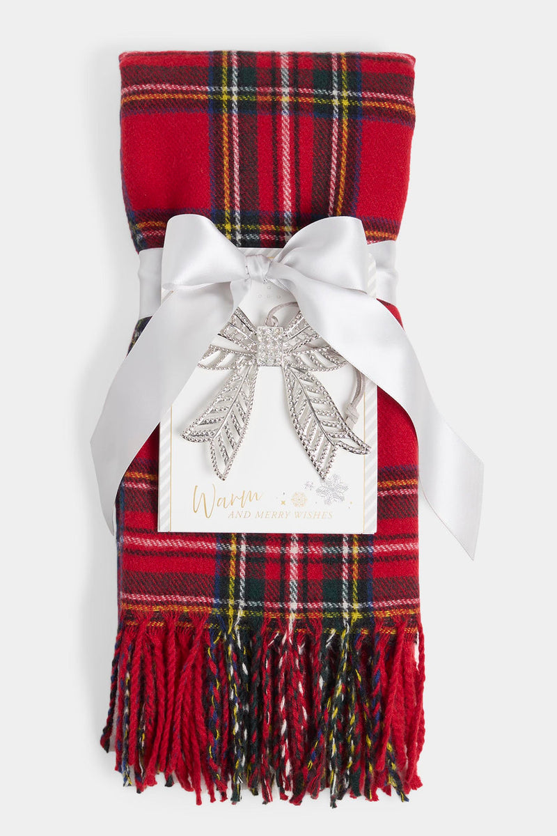 Scarf + Ornament Set - Red Plaid