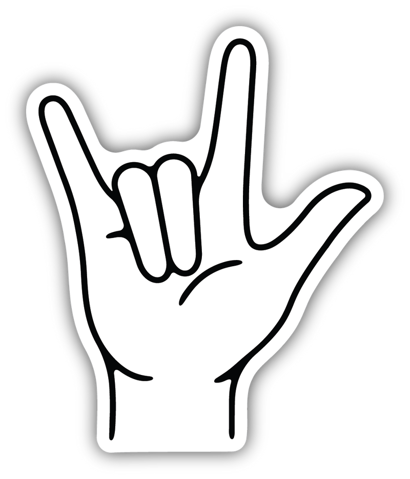 I Love You ASL Hand Sticker