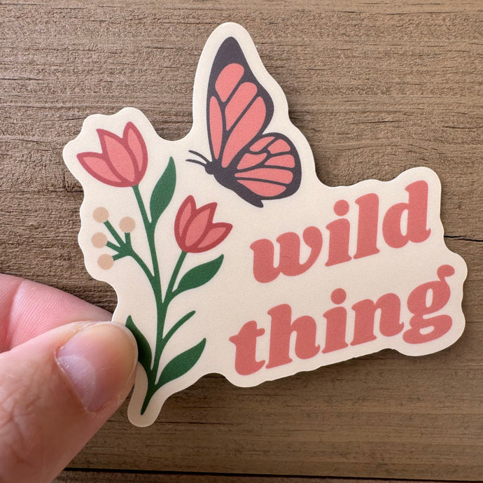 Wild Thing Flower With Butterfly Sticker