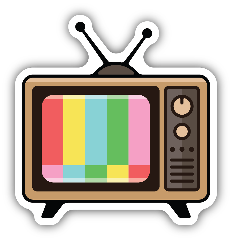 Blue Tv Sticker Retro Television Sticker – Howell's Mercantile
