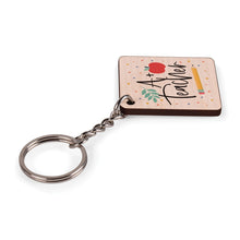 A+ Teacher Maple Veneer Keychain