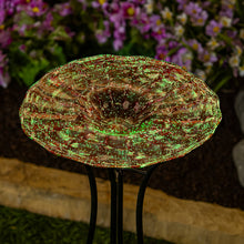 GID Glass Bird Bath, 15"H, Pink