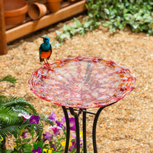 GID Glass Bird Bath, 15"H, Pink