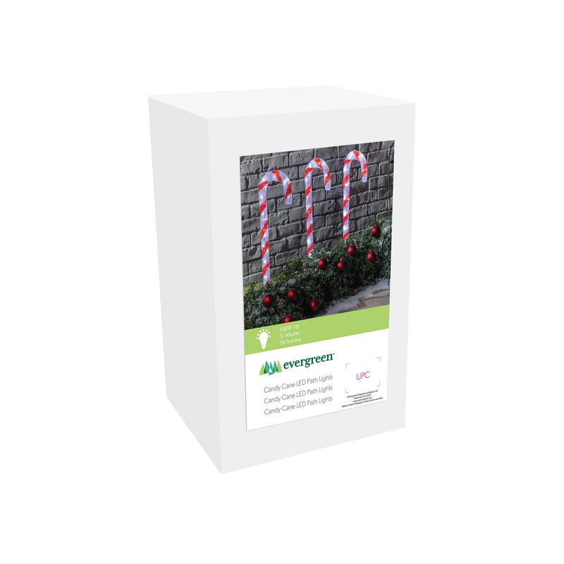Baking Spirits Bright Garden Path Lighting, Acrylic LED Path Lights, Candy Cane, 27.5"H