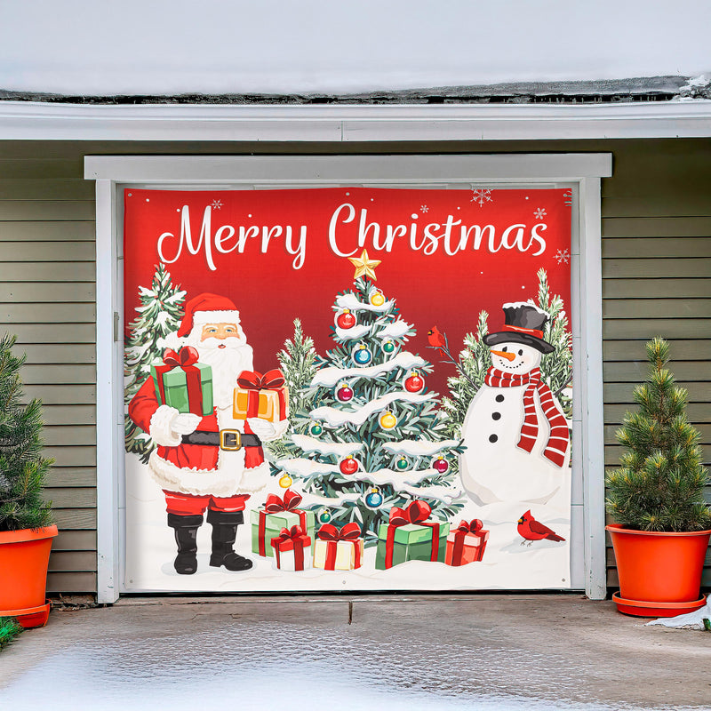 Merry Christmas Single Garage Door Cover