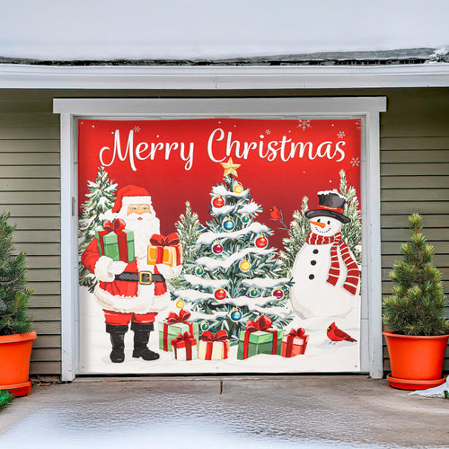 Merry Christmas Single Garage Door Cover