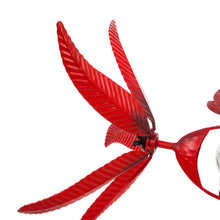 Solar Songbird Metal Wind Spinner with Glass Orb, Cardinal