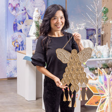 Season to Sparkle Wind Chime, Metal Gold Angel