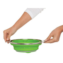 HIC Kitchen Collapsible Colander, Silicone, 9.5in