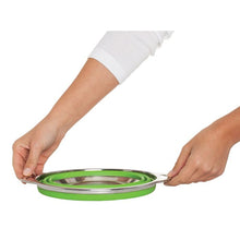 HIC Kitchen Collapsible Colander, Silicone, 9.5in