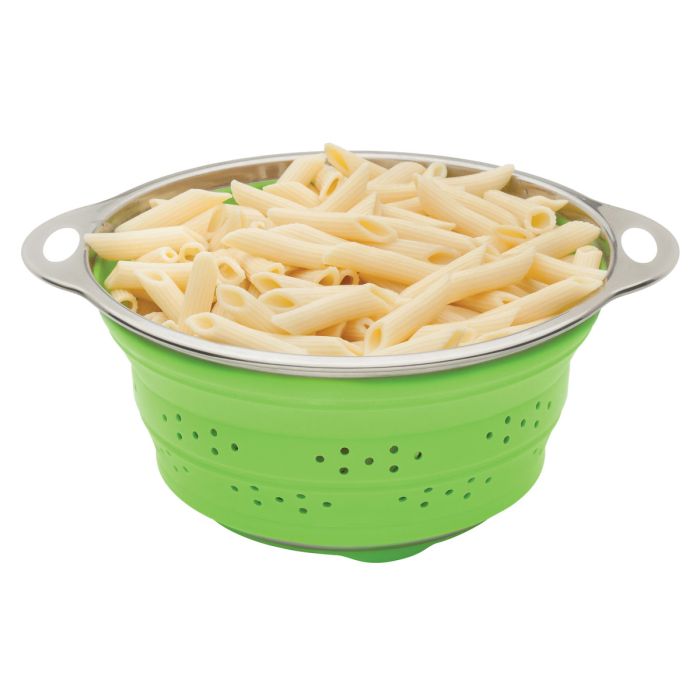 HIC Kitchen Collapsible Colander, Silicone, 9.5in