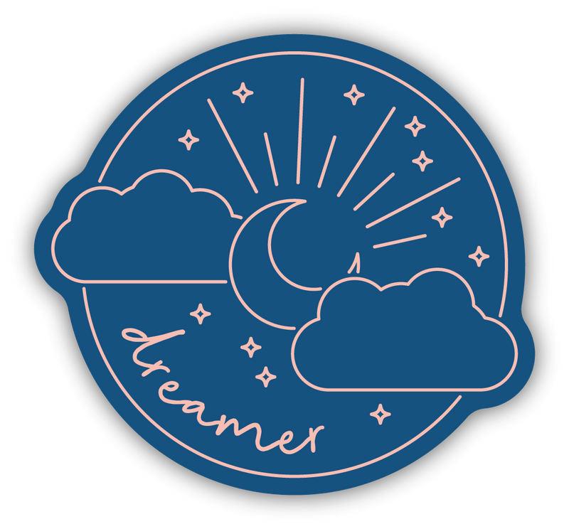 Dreamer Moon Circle Sticker
