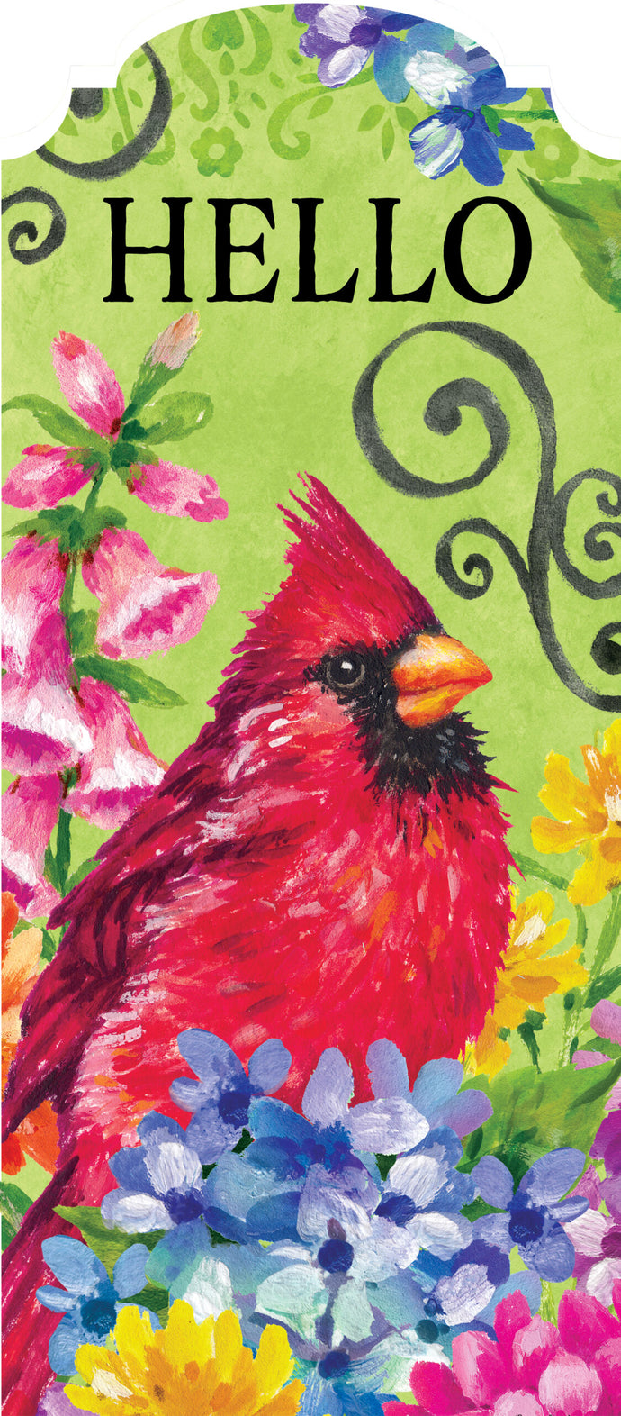 Cardinal with Flowers-YarDecor