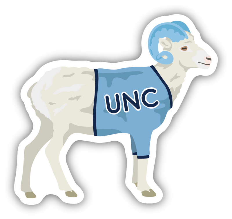 Ram In Carolina Blue Sticker