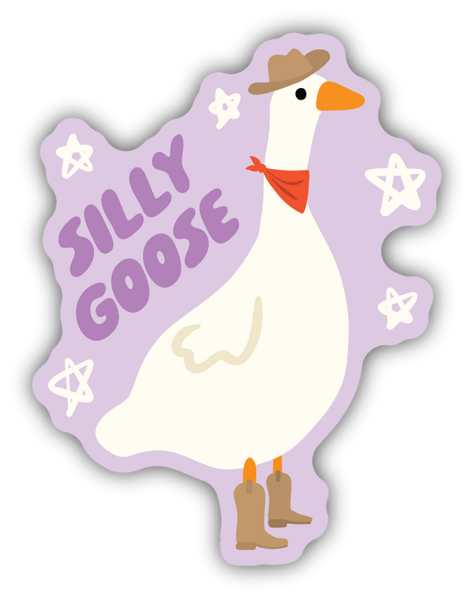 Silly Cowboy Goose Sticker