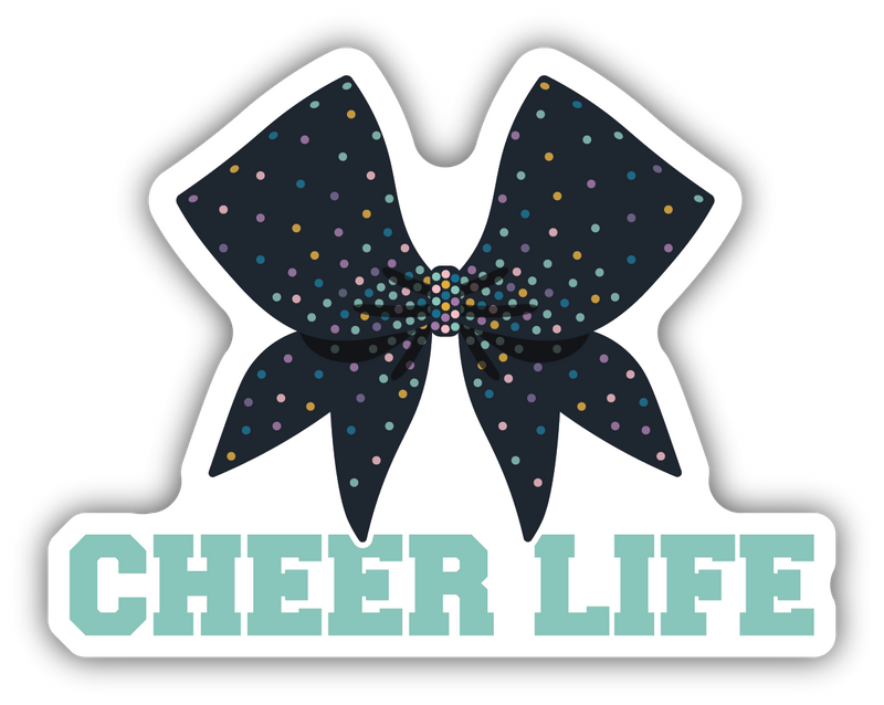 Cheer Life Bow Sticker