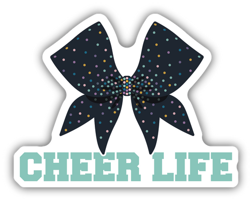 Cheer Life Bow Sticker