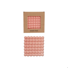 6-1/2" Square Ceramic Hobnail Trivet/Tray