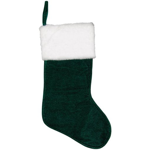 Green Stocking with Fur Cuff