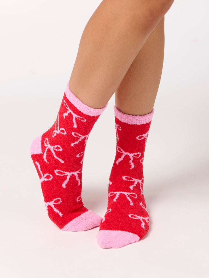 Bow Socks, Red