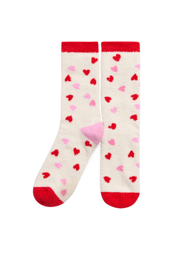 Candy Heart Socks, Ivory