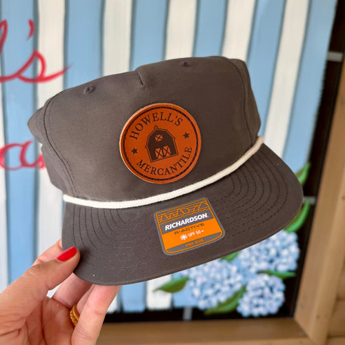 Howell's Mercantile Richardson 256 Charcoal/White, OSFM, Stamped Leather Patch